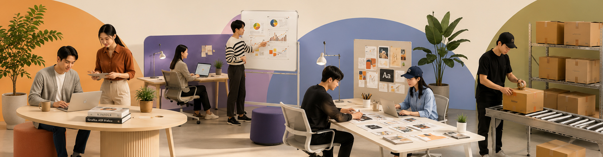 YSG team collaborating in the office